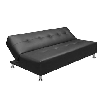 Sofa Cama Mauro Cuero Sintetico, Color Negro