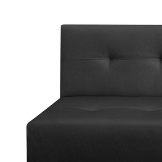 Sofa Cama Mauro Cuero Sintetico, Color Negro