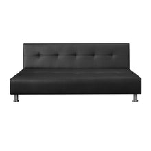 Sofa Cama Mauro Cuero Sintetico, Color Negro