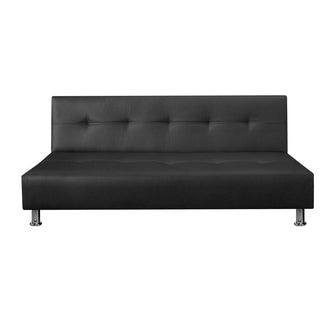 Sofa Cama Mauro Cuero Sintetico, Color Negro