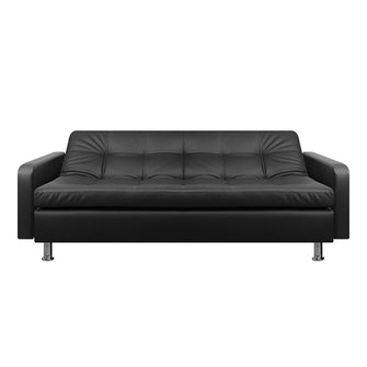 Sofa Cama Sofhie Cuero Sintetico, Color Negro