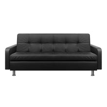 Sofa Cama Sofhie Cuero Sintetico, Color Negro