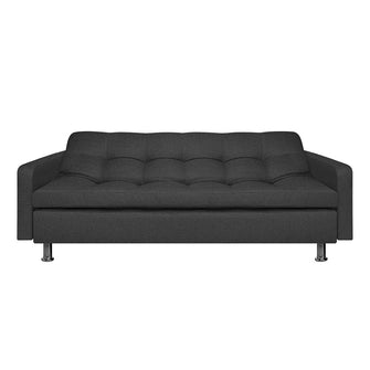 Sofa Cama Sofhie Tela, Color Gris Oscuro