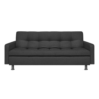 Sofa Cama Sofhie Tela, Color Gris Oscuro