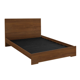 Cama Tpm  140X190  Doble, Color Caoba