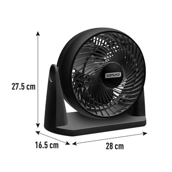 Ventilador Samurai Portatil Compact Force 3 En 1, Negro