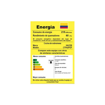 Cocineta Haceb 2 Puestos Gas Propano