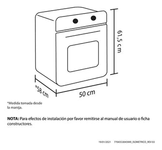 Horno Haceb Arrezo F 50 Gas, Negro