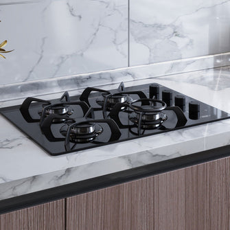 Cubierta Haceb 60 Cms 4 Puestos Gas Propano ASL Cristal Mando