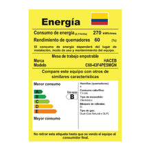 Cubierta Haceb 60 Cms 4 Puestos Gas Propano ASL Cristal Mando