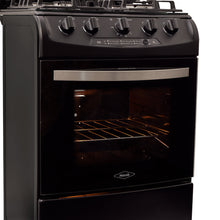 Estufa De Piso En Cristal Haceb De 60 Cm Gas Natural, Negro