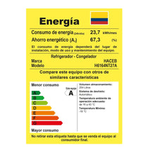 Nevera Haceb No Frost 271 Litros Manija Externa Negro Esmeralda Inverter