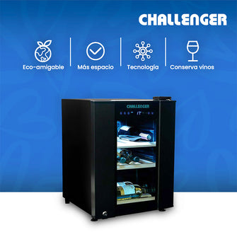 Cava De Vinos 16 Botellas 50 Lts Challenger, Color Negro