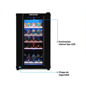 Vinera 38 Botellas 115 Lts Challenger, Color Negro