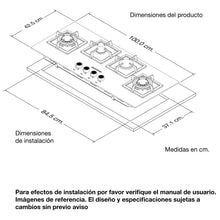 Estufa De Empotrar Challenger 4 Puestos Gas Natural, Negro