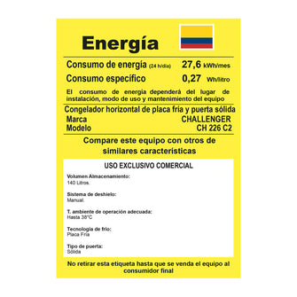 Congelador Horizontal 152 Lts Challenger , Color Blanco