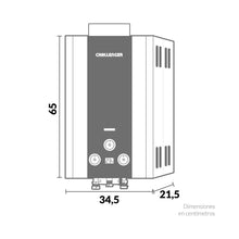 Calentador De Paso Gas Natural 10 Lt Tiro Natural Challenger, Color Blanco