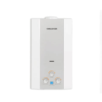 Calentador De Paso Gas Propano 12 Lt Tiro Natural Challenger, Color Blanco