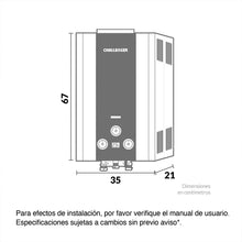 Calentador De Paso Gas Propano 12 Lt Tiro Natural Challenger, Color Blanco