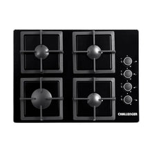 Estufa Empotrar Vidrio Negro 4 Puestos 60cm Gas Natural Challenger Sq6759