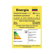 Estufa Empotrar Vidrio Negro 4 Puestos 60cm Gas Natural Challenger Sq6759