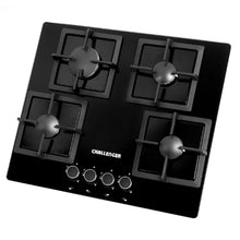 Estufa De Empotrar Challenger 60cms 4 Puestos Gas Natural, Negro