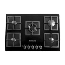 Estufa De Empotrar Challenger 76cm 5 Puestos Gas Natural, Negro