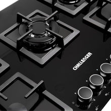 Estufa De Empotrar Challenger 76cm 5 Puestos Gas Natural, Negro