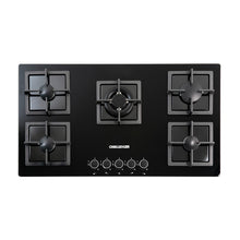 Estufa De Empotrar Challenger 91cms 5 Puestos Gas Natural, Negro