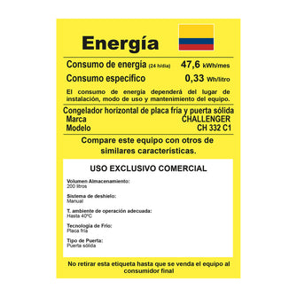 Congelador Horizontal 230 Lts Challenger, Color Blanco
