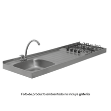 Mesón En Acero Inoxidable Challenger, Lavaplatos Izquierda de 150 cm