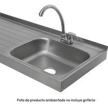 Mesón En Acero Inoxidable Challenger, Lavaplatos Derecho de 150 cm