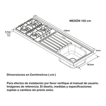 Mesón En Acero Inoxidable Challenger, Lavaplatos Derecho de 150 cm