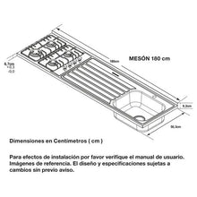 Mesón En Acero Inoxidable Challenger, Lavaplatos Derecho De 180 cm