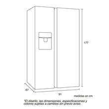 Nevecón No Frost Cr 513 Side By Side 547 Lts Challenger, Color Gris