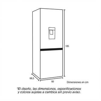 Nevera No Frost Bottom Freezer  325 Lts Challenger, Color Gris