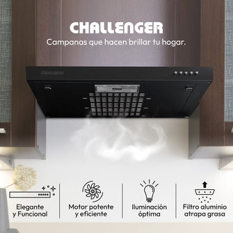 Campana Horizontal Lamina Cr Negra 3 Velocidades 60 Cm