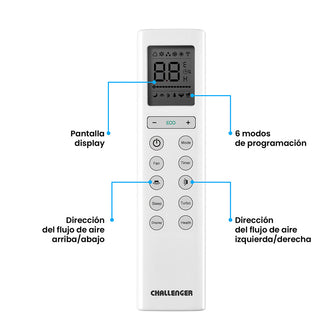 Aire Acondicionado ON/OFF 9000 Btu 110V Challenger, Color Blanco