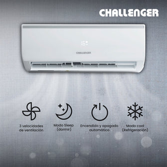 Aire Acondicionado ON/OFF 9000 Btu 110V Challenger, Color Blanco