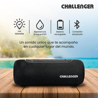 Parlante Inalámbrico Portátil Bluetooth SC10W Challenger, Color Negro