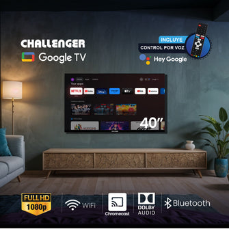 Televisor 40 Pulgadas Google TV Challenger, Color Negro