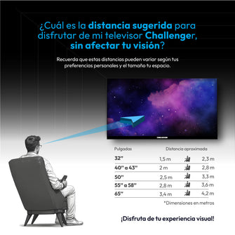 Televisor 40 Pulgadas Google TV Challenger, Color Negro