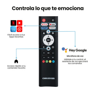 Televisor 40 Pulgadas Google TV Challenger, Color Negro