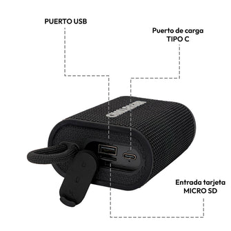 Parlante Inalámbrico Portátil Bluetooth SC5W Challenger, Color Negro