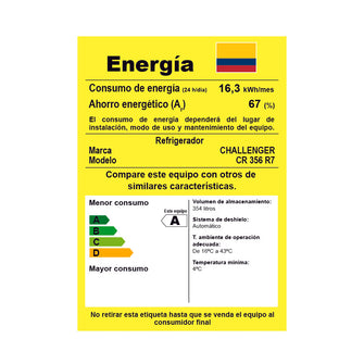 Refrigerador Cr 356 + Congelador Cv 274 / Twin inverter 630 L Brutos Challenger, Color Gris