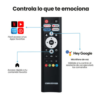 Televisor 32 Pulgadas Google TV Challenger, Color Negro