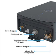 Calentador Digital De Paso Gas Natural 12 Lt Tiro Forzado Challenger, Color Negro