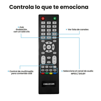 Televisor 32 Pulgadas LED Challenger, Color Negro
