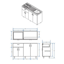 Mueble Base para Cocina 150cm 1 Cajón 4 Puertas Challenger Sa23150 Nola