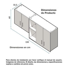 Mueble Superior para Cocina 150cm 4 Puertas Challenger Sa31150 Nola